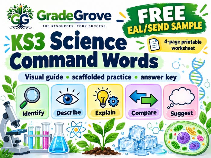 KS3 Science Command Words | FREE EAL/SEND