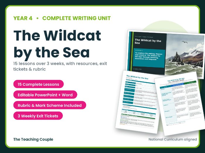 The Wildcat by the Sea | Year 4 English Unit | 15 Complete Lessons + Resources