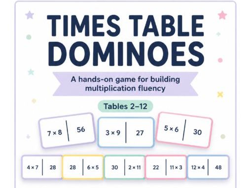 Times tables dominoes