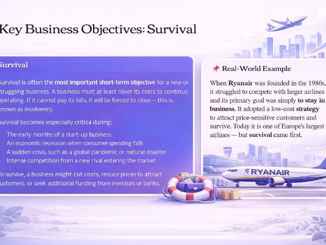 Cambridge iGCSE Business - 1.5 Business objectives and stakeholder objectives