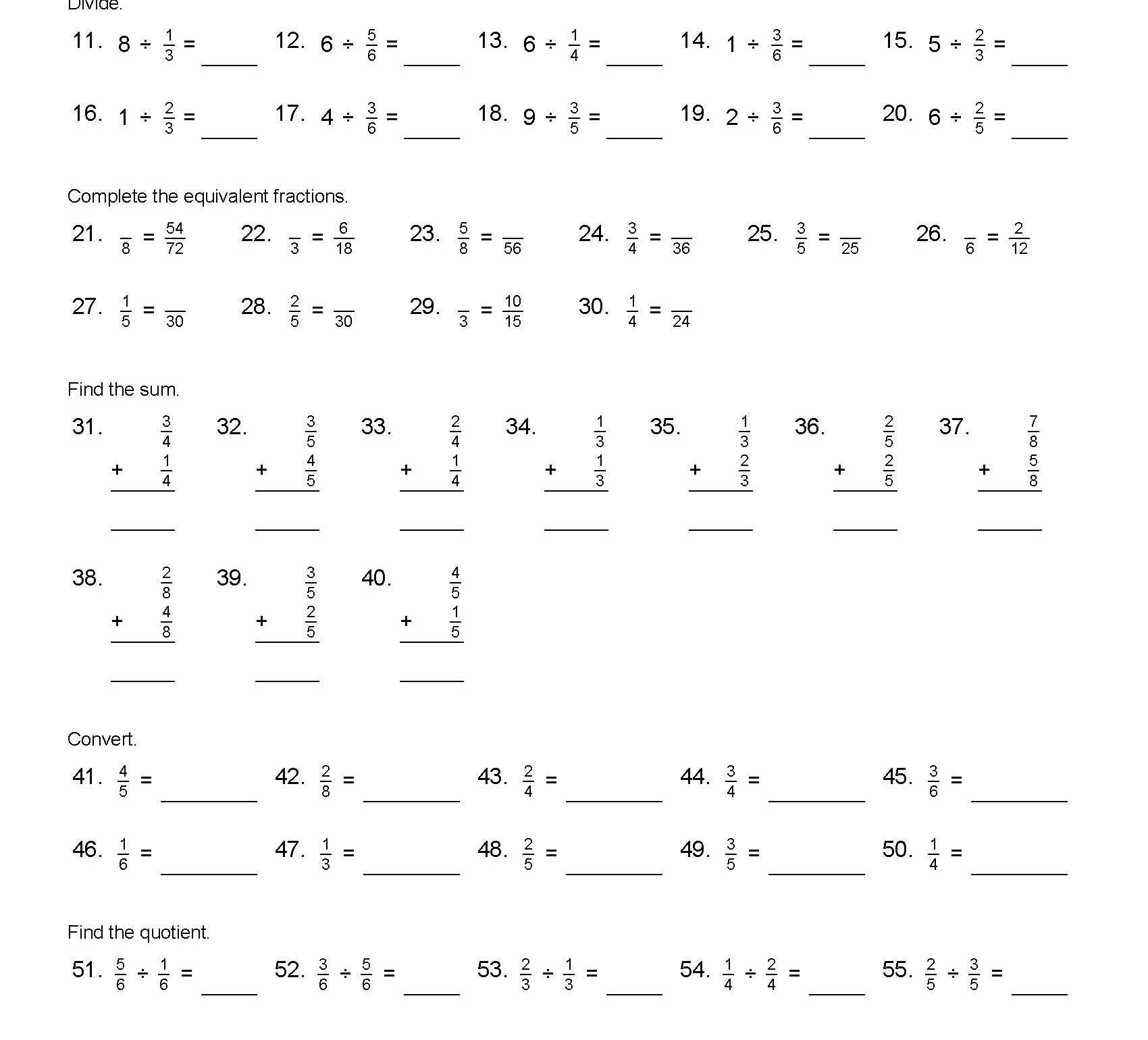 Bundle Maths Worksheets KS2 Fractions Rounding Shapes Table Drills