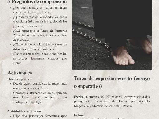Las mujeres de Lorca & La casa de Bernarda Alba – Reading + Activities (B2–C1)