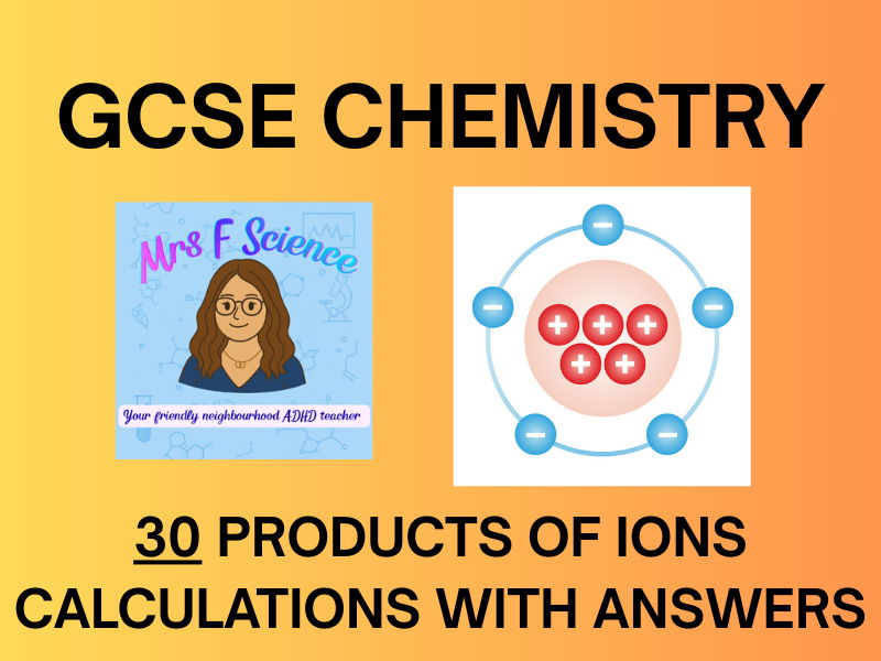 GCSE Chemistry Products of Ions Calculations Worksheet | KS4 | AQA