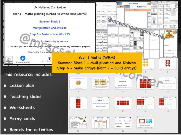 Make arrays - Year 1 WRM Summer Blk 1 - Multiplication and Division Step 6 (part 2)