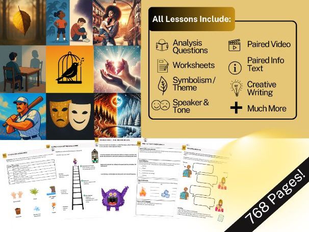 ULTIMATE Middle School Poetry Bundle - 36 Lesson Plans - 768 Pages - No Prep