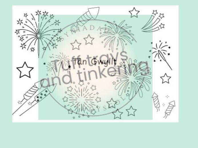 lliwio colouring page tan gwyllt nursery foundation phase enhanced provision curriculum for wales ps