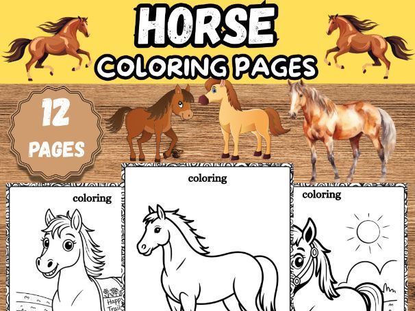 Horse Coloring Pages|Animal Coloring Worksheets|No Prep Coloring Activities