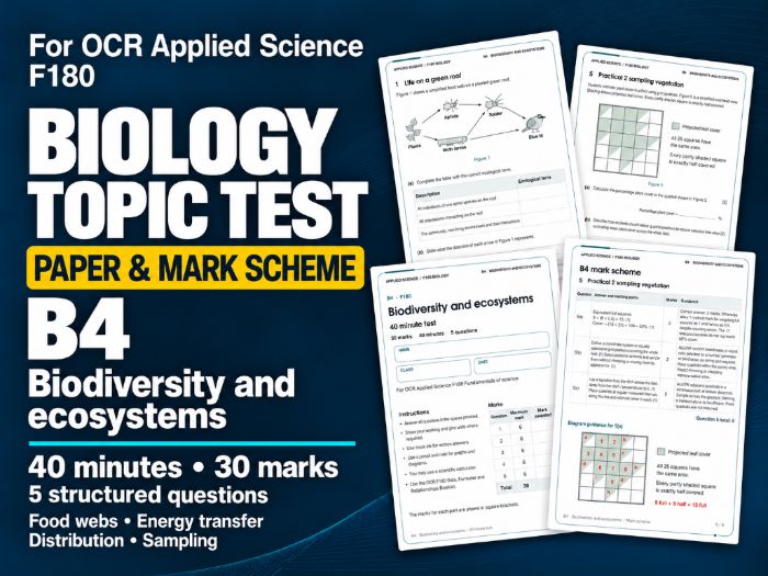 OCR AAQ Applied Science - F180 Biology B4 Topic Test