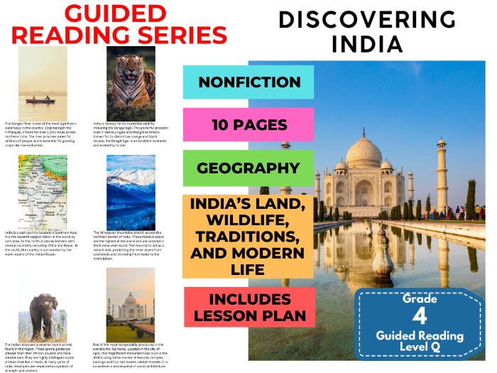 Year 5 Guided Reading Level Q India with Lesson Plan