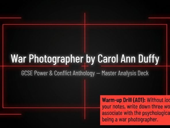 War Photographer by Carol Ann Duffy | AQA Power and Conflict Anthology | GCSE