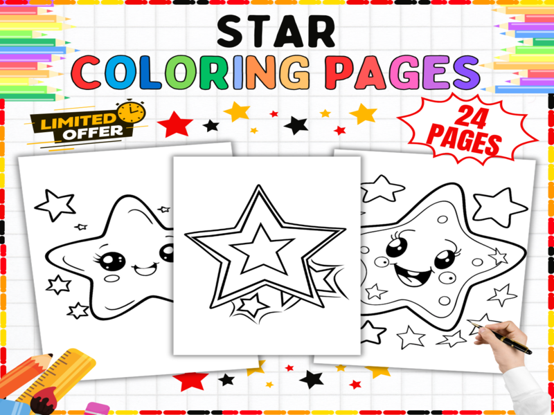 Star Colouring Pages | Fun Space Activities for Kids | Creative Printable Worksheets for Learning