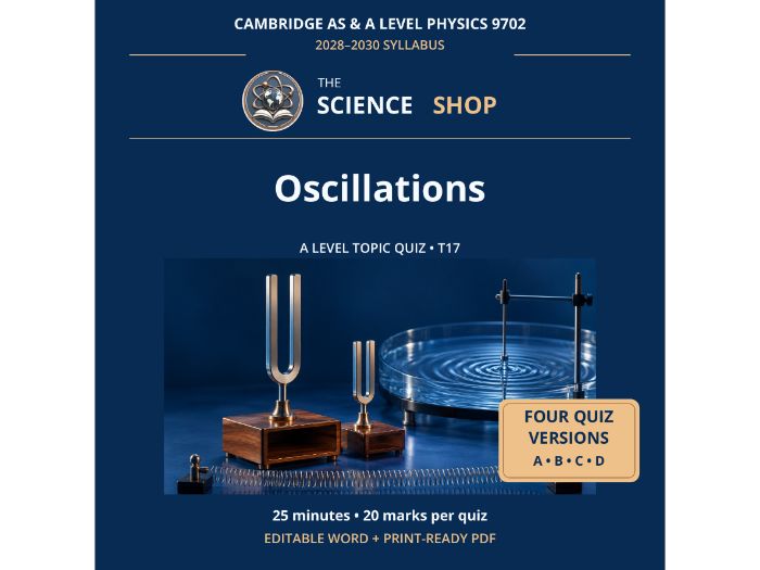 Oscillations | Cambridge A Physics 9702 | 4 Revision Quizzes