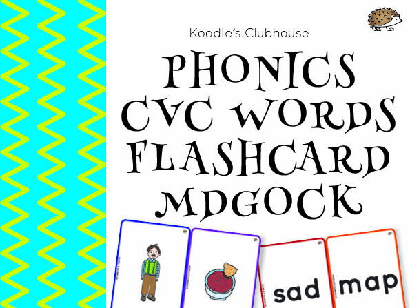 Phonics cvc words words flashcard M,D,G,O,C,K
