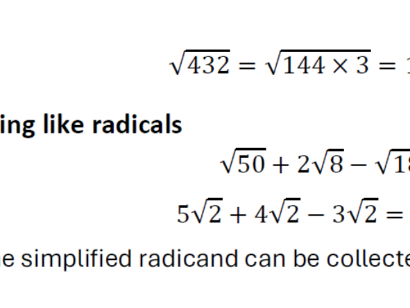 Radicals and Square Root Properties