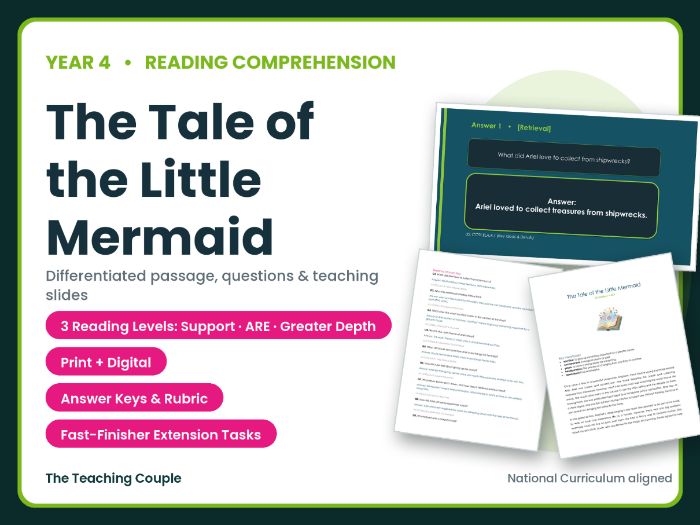 The Little Mermaid Reading Comprehension Bundle | Year 4 (KS2)