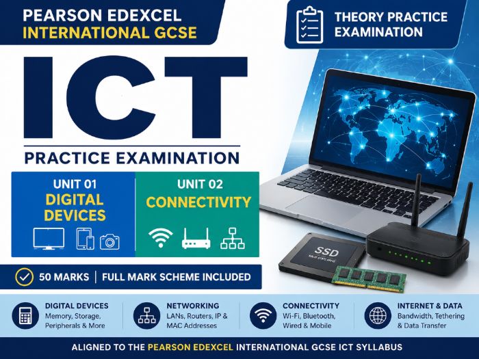 Pearson Edexcel International GCSE ICT Theory Exam | Unit 01 Digital Devices & Unit 02 Connectivity