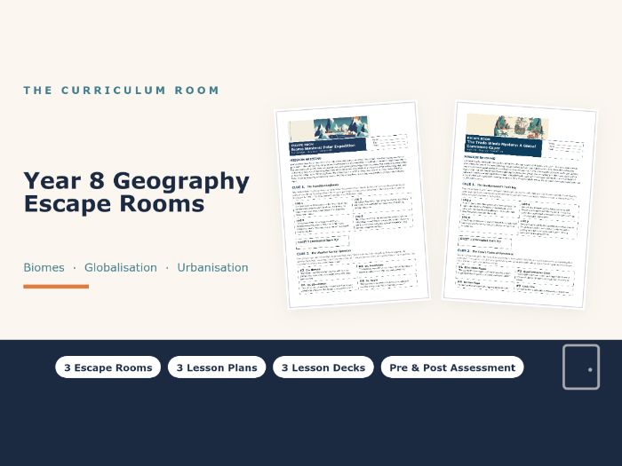 Year 8 Geography Escape Rooms: Biomes, Globalisation, Urbanisation