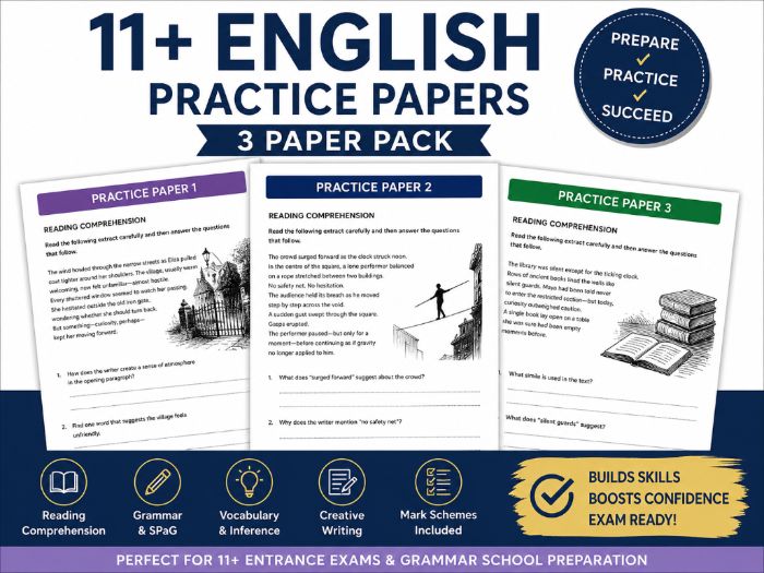 11+ English Practice Papers (3 Pack)