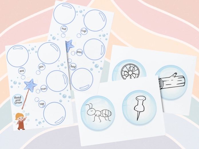 Phonics - Read & Draw Bubbles Phase 2