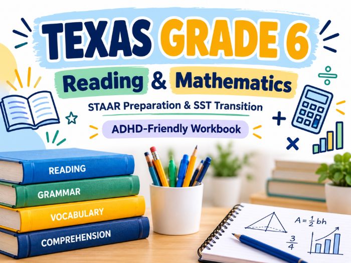 Texas Grade 6 STAAR Reading, Writing & Math Workbook