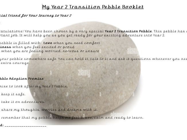 Year 2 Transition Pebble Adoption Booklet – A Special Friend for the Journey Ahead!
