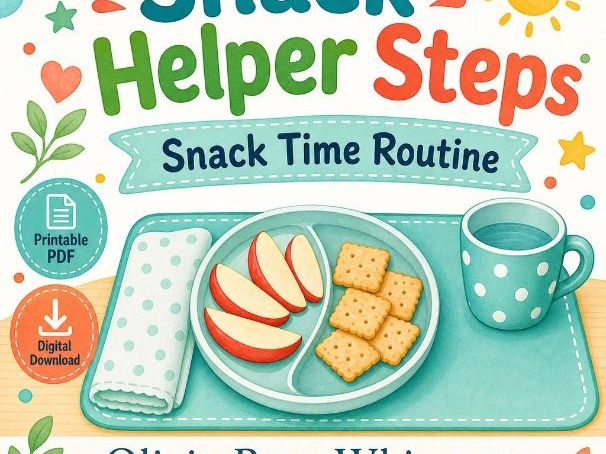 Snack Helper Steps | Snack Time Routine | Printable PDF | Digital Download
