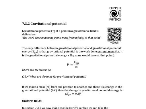 Gravitational potential