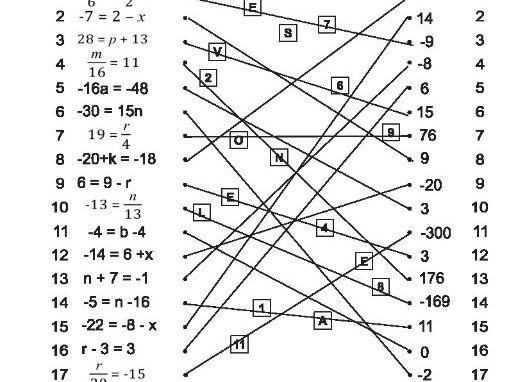 One step equation-riddle