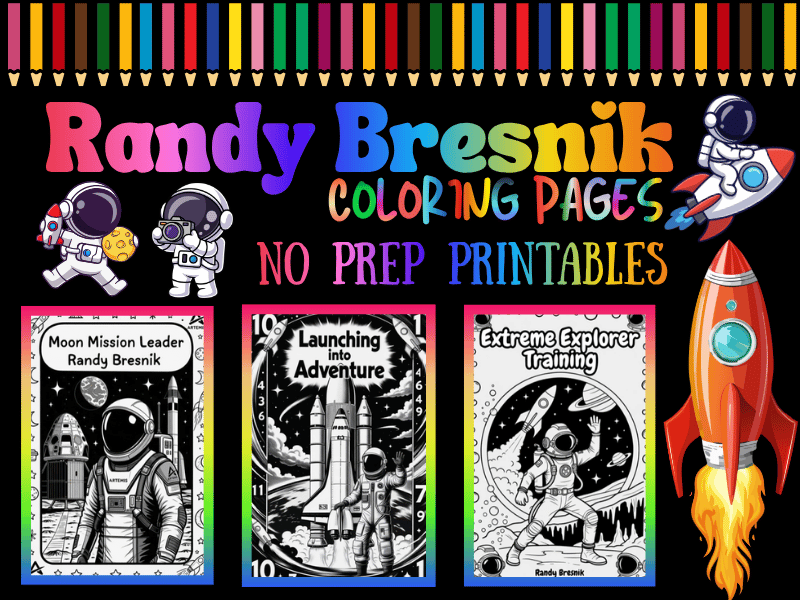Randy Bresnik NO PREP Coloring Pages for Kids | NASA Space STEM Activity Pack