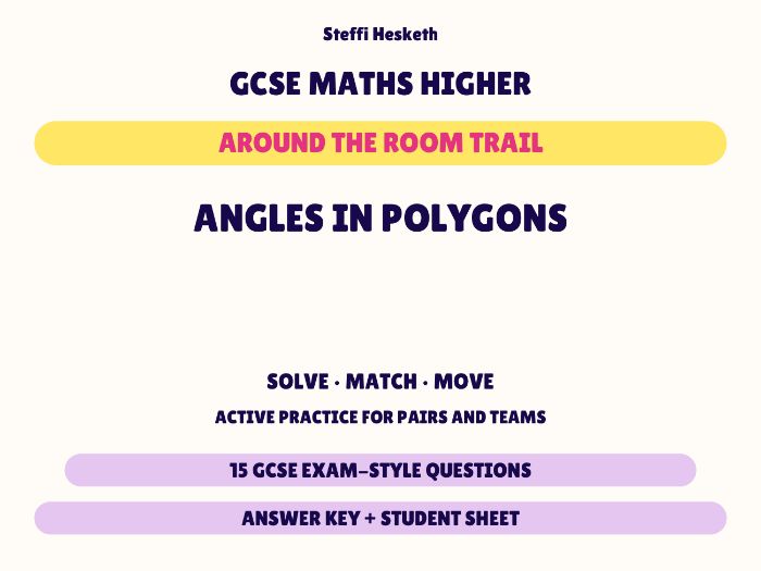 GCSE Higher Maths Angles in Polygons | Around the Room Trail