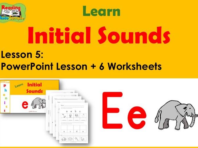Ee Initial Sounds | 5 Worksheets