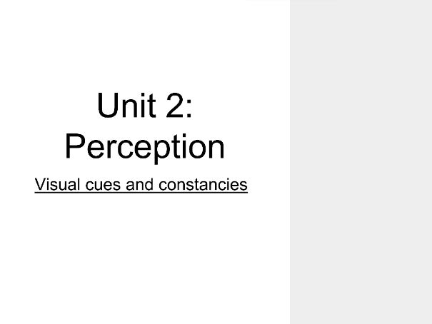 Psychology Perception Lesson 2 - Visual Cues