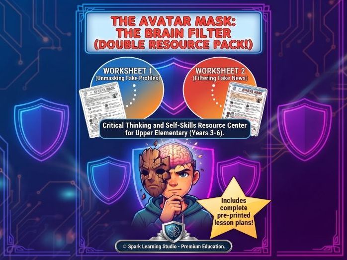 The Avatar Mask: Digital Wellbeing & Online Ethics (SEL Worksheets & Lesson Plan)