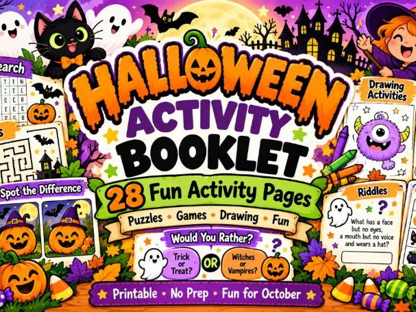 Halloween Activity Booklet | 28 Fun Printable Pages