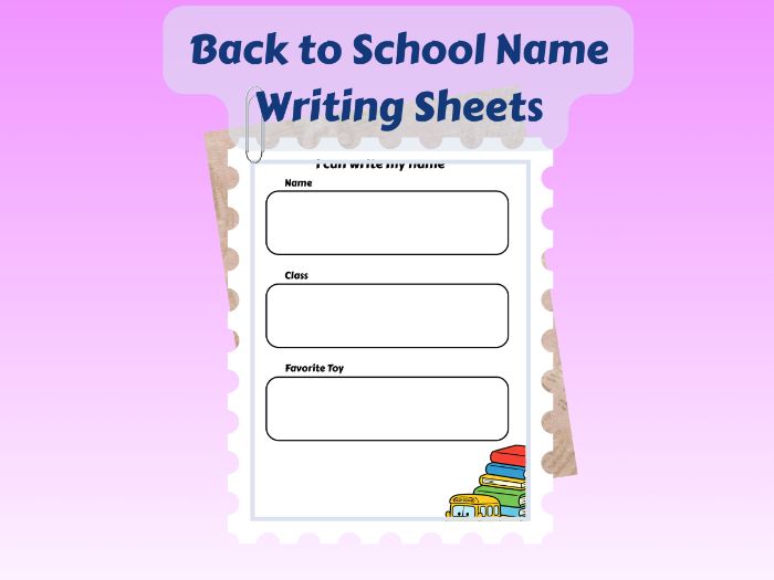 All About Me Preschool Worksheets | Back to School Name Printables