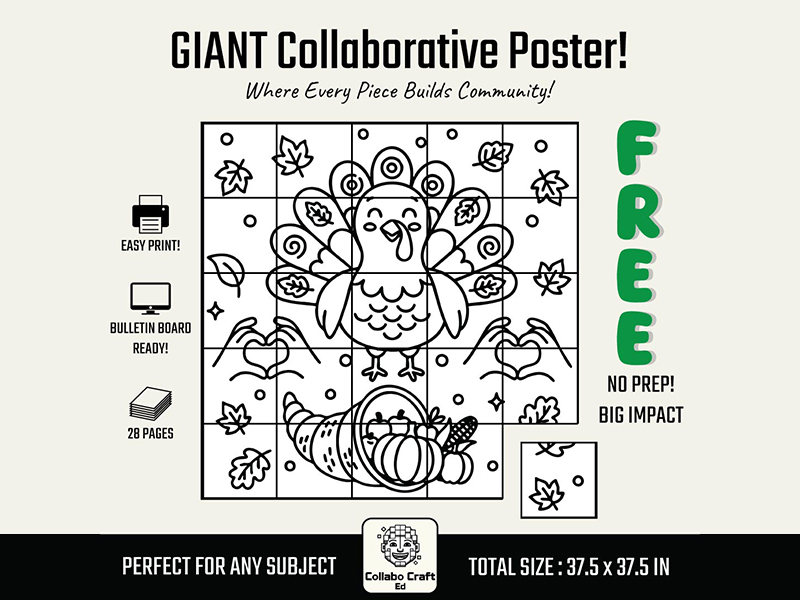 FREE Thanksgiving Collaborative Poster