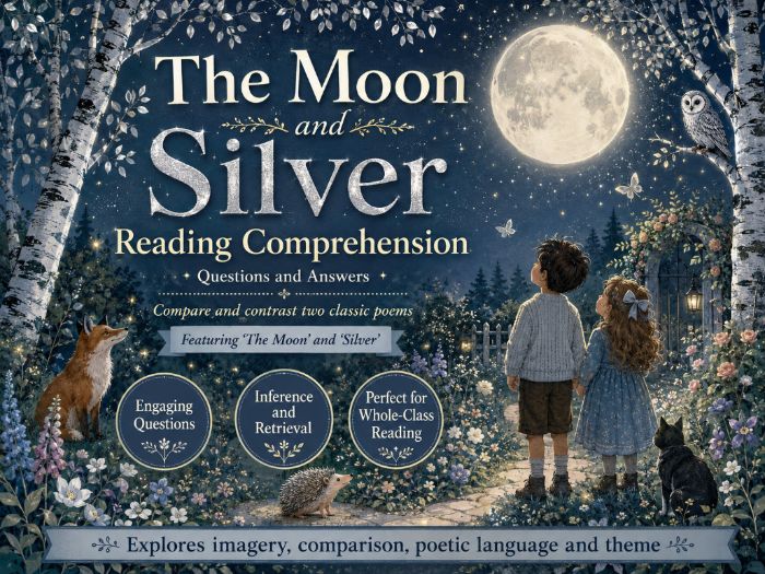 Silver & The Moon (Poems) - Comprehension - UKS2