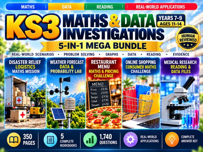 KS3 Maths & Data Investigations 5-in-1 Mega Bundle | Years 7–9 | 350 Pages