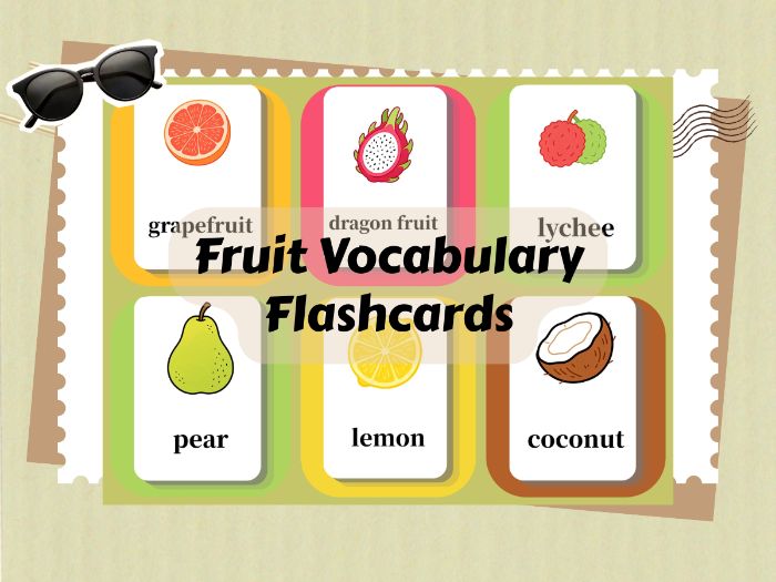 21 Printable Fruit Vocabulary Flashcards | ESL Preschool English