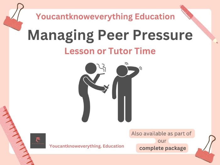 Managing Peer Pressure PSHE Tutor Time