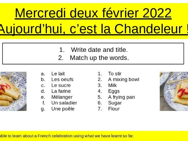 La Chandeleur AQA Topic 4 GCSE French