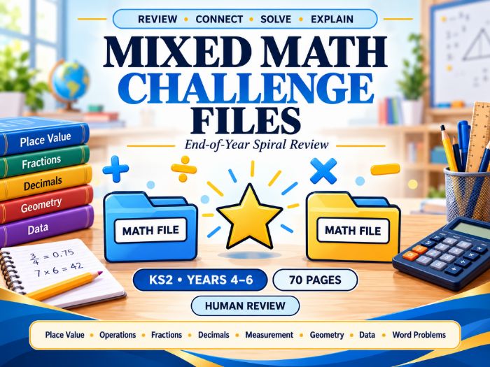 Mixed Maths Challenge Files | KS2 Years 4–6 | 70 Pages