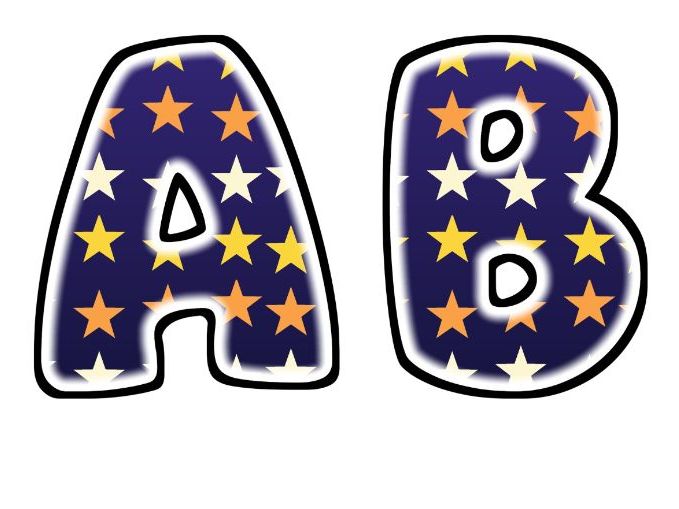 Star Scatter Glow Bubble Letters | Bulletin Board Letters | Classroom Display Pack