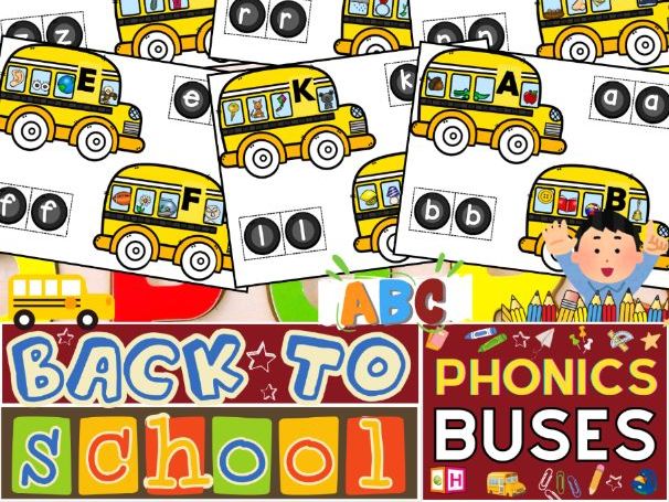 Beginning Sounds & Alphabet Letters School Bus Game | Back To School Activities