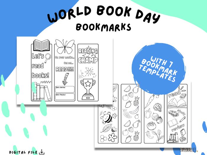 World Book Day Bookmarks Colour In Pages Book Mark Prizes Kids Bookmarks Fun Printables Boys Girls