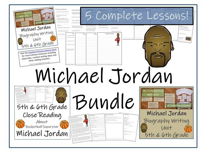 UKS2 Literacy Michael Jordan Reading Comprehension & Biography Bundle