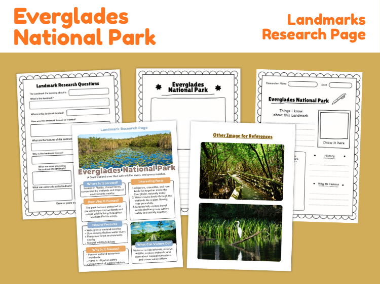 Everglades National Park Research Project | Landmark Geography Worksheets