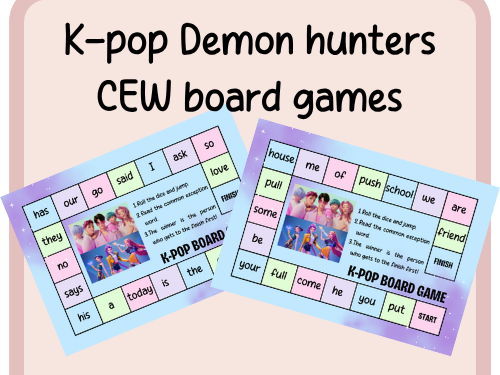 K-Pop Demon hunters- Common exception word- board game