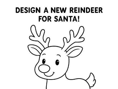Design a new Reindeer for Santa Colouring Worksheet