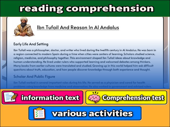 Ibn Tufail And Reason In Al Andalus- Reading Comprehension, Worksheet & Activities